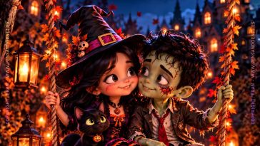 Estado, Tarjeta de Halloween para dedicar, compartir en redes sociales y estados de whatsapp - Deja que tu Corazón hable y comparte sonrisas.